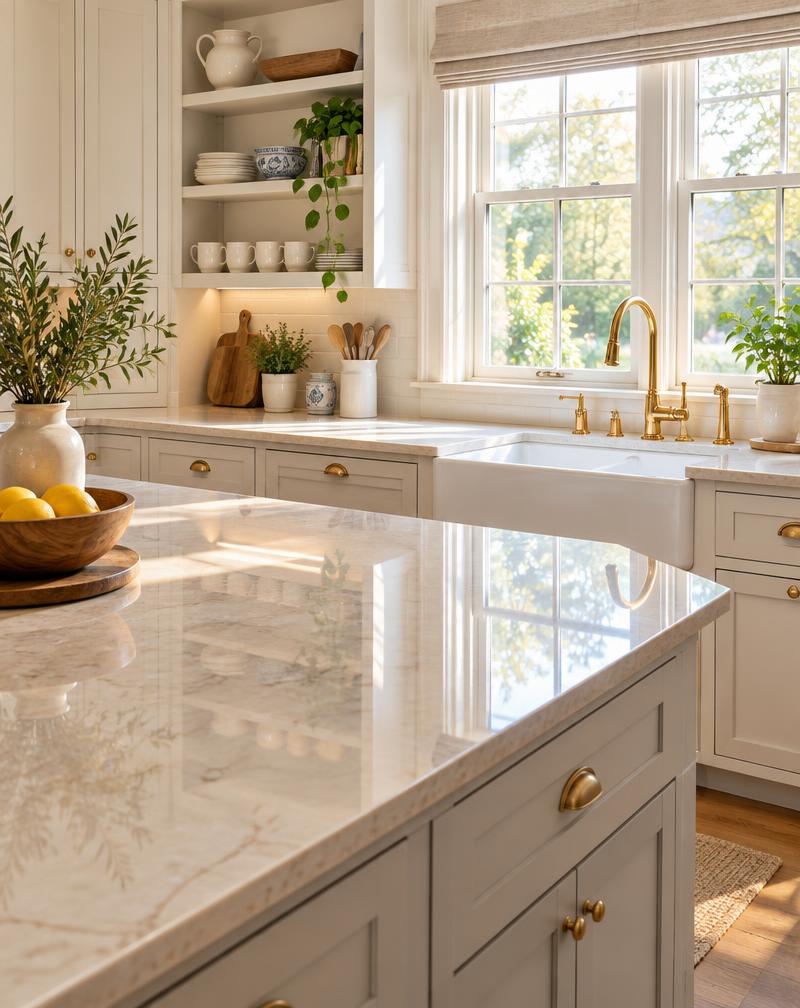 Spotless kitchen with polished counters
