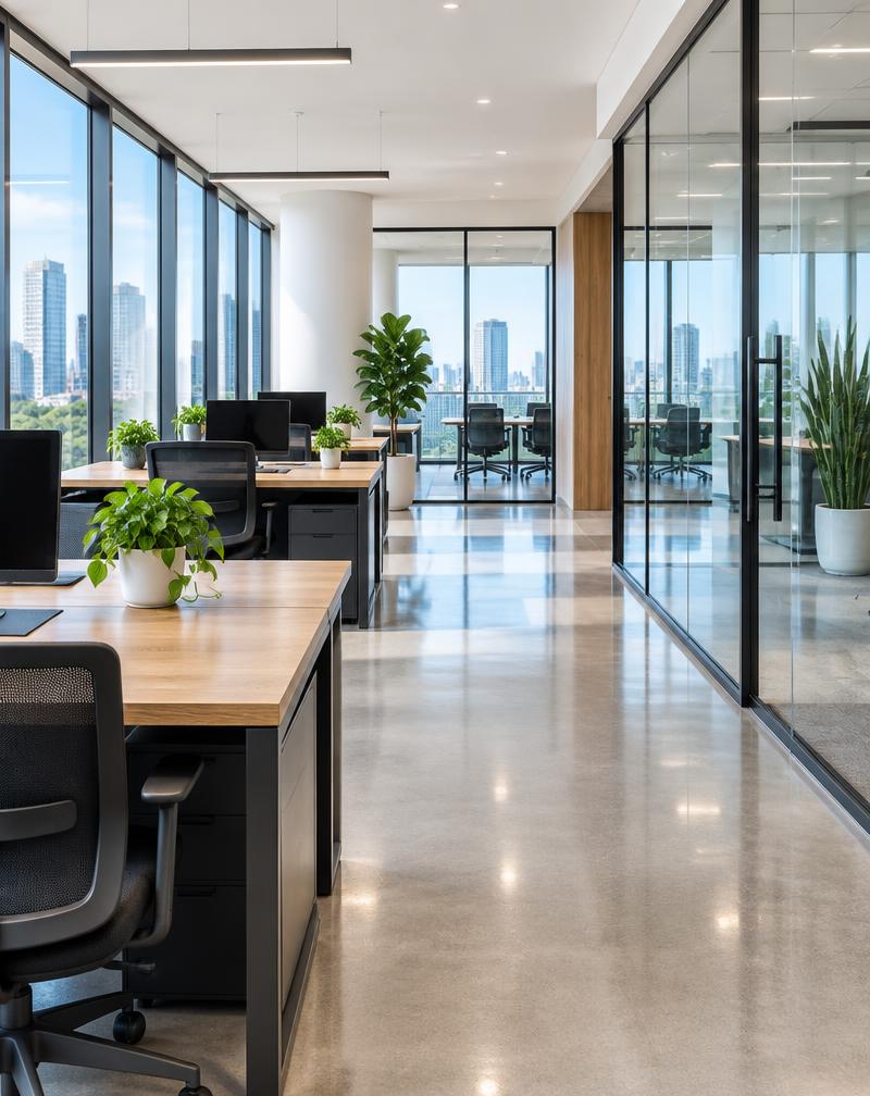 Immaculately clean modern office